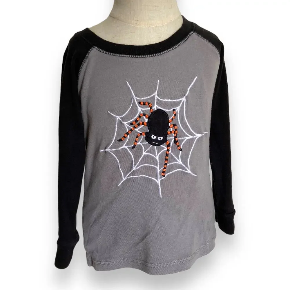 Gymboree Unisex Pajamas Sz 4 Spiderweb Halloween Shop Gymmies‎ PJs Gray Black